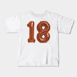 Copper 18th Birthday Metallic Helium Balloons Numbers Kids T-Shirt